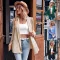 Fashionable solid color mid length cardigan shirt