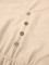 Fashionable V-neck slim fitting waistband solid button embellishment dress