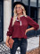 Fashionable solid color standing collar lace long sleeved top
