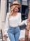 Fashion Casual Round Neck Solid Fit Ruffle Sleeve Top T-shirt