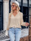 Fashion casual V-neck long sleeved solid color slim fitting top