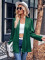 Fashionable solid color mid length cardigan shirt