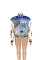 Printed double layered threaded color matching button button button bomber jacket