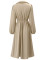 Fashion casual V-neck solid color waist tied long sleeved dress