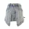 Cross border stretch denim shorts with fake two trendy pieces