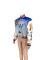 Printed double layered threaded color matching button button button bomber jacket