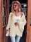Fashion Solid Casual Flare Sleeves Knitted Cardigan Top