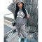 Fashion oversized hoodie with plush sweater two-piece set