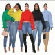 Fashionable Spicy Girls Loose High Neck Lantern Sleeves Versatile