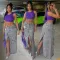 Fashionable denim long skirt with slit pockets