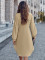 Fashionable V-neck solid color cardigan long sleeved belt dress