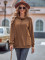 Fashionable solid color high neck patchwork loose fitting sweater
