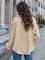 Fashion lapel single breasted loose fitting long sleeved shirt