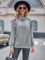 Fashionable solid color high neck patchwork loose fitting sweater