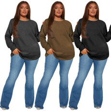 Fashion Casual Solid Plus Size Top
