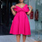 Fashionable V-neck sexy tie up dress