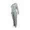 Fashion casual silver fox down cardigan two-piece set