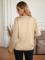 Fashion V-neck casual solid color loose fitting long sleeved top