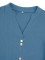Fashion V-neck button embellishment long sleeved top