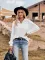 Fashion casual lapel loose knit top