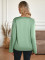 Fashion V-neck casual solid color loose fitting long sleeved top
