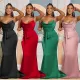Fashionable and Sexy Strap Open Back Long Dress Dress