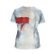 Fashion large V-neck digital printed short sleeved T-shirt