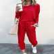 Two piece set of fashionable oversized elastic waist pants