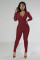 Sexy cotton long sleeved thick jumpsuit