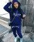 Fashionable large plush hoodie sweater two-piece set