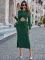 Fashion casual round neck slim cut out dress