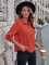 Fashionable solid color slim knit long sleeved top