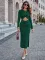 Fashion casual round neck slim cut out dress