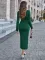 Fashion casual round neck slim cut out dress