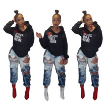 Popular Fashion Solid Letter Printing Sweatshirt Hoodie