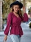 Fashion casual V-neck tied waist slim fitting long sleeved top