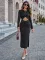 Fashion casual round neck slim cut out dress
