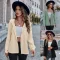 Fashion Long Sleeve Slim Fit Hooded Knitted Coat