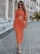 Fashion casual round neck slim cut out dress