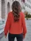 Fashionable solid color slim knit long sleeved top