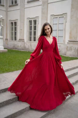 Sexy Chiffon Long Sleeve Dress