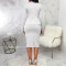 Sexy Fashion Solid Color Long Sleeve Two Piece Set