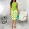 Sexy and fashionable digital printed sleeveless dress