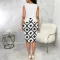 Sexy and fashionable digital printed sleeveless dress