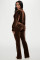 Fashion Korean velvet leg split two-piece set