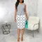 Sexy and fashionable digital printed sleeveless dress