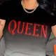 Fashion Gradient Letter Printed Short Sleeve T-shirt