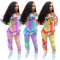 Fashion Large Casual Print Sport Two Piece Set