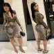 Fashion Sexy Animal Print Dress Set of Two