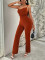 Casual sexy style solid color suspender metal jumpsuit